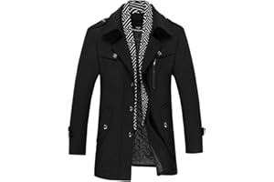 Allthemen Wintermantel Herren Slim Fit Kurzmantel Herren Wolle Warm Mantel Wollmantel Mantel Winter