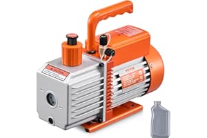 VEVOR Pompe à Vide Climatisation, 170 L/min, Pompe à Vide Frigoriste CVC Palettes Rotatives 2 Étages, avec Bouteille d'Huile, Dégazage Résine, Entretien Climatiseur Automobile, pour R134a, R22, R410a