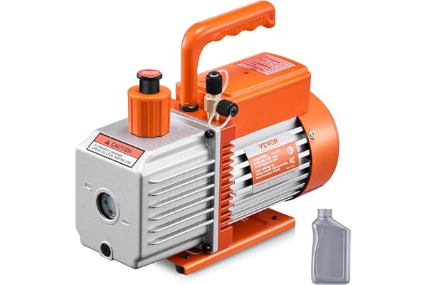VEVOR Vakuumpump, 6 CFM, HVAC 2-stegs roterande lamppump, för R134a R22 R410a system, auto AC vakuumpumpump kit med oljeflask