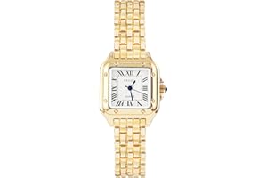 AOOSU Damenuhr Rechteckige, Damen Analog Quarz Uhr mit Metallarmband, Kleine Uhren Damen Einfache Business Klassische Armbanduhr Lässig Quarzuhr Kleideruhr Elegant