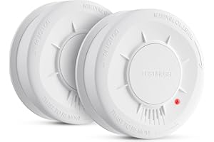LIORQUE Detector de Humo, Alarma de Humo con Sensor de 10 Años, 5 Años de Duración de Batería, Detector Incendios with LED Indicator con Alarma de 85 dB (2 Piezas)