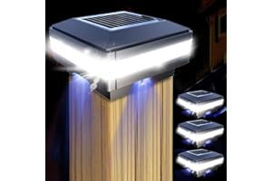 ‎GEYUEYA HOME GEYUEYA Home Solar Post Caps Light, Solar Lamp Outdoor Fence Post Lamp Pillar Lamp Landscape IP65 Waterproof for Wooden Posts, Platform, Patio, Fence Lighting (Pack of 4)