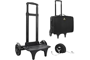 Relavel Faltbare Sackkarre, leichter Rollwagen mit 2 großen Rädern, einfacher Treppensteigen, faltbarer Gepäckwagen, perfekt für Make-up-Künstler, geeignet zum Umziehen von extra großem