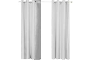 Deconovo Cortinas Infantiles para Dormitorio Moderno Original con Forro de Gris Plata 2 Piezas 140 x 175 cm Gris Claro