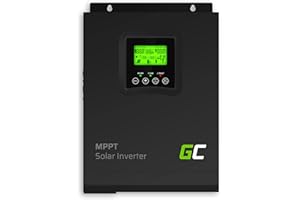 Green Cell® 1000W/2000W 1kW 12V 230V Solar Wechselrichter Off Grid mit Laderegler MPPT Reiner Sinus Volt Spannungswandler Konverter Pure Sine Wave Power Inverter DC AC Umwandler Stromwandler