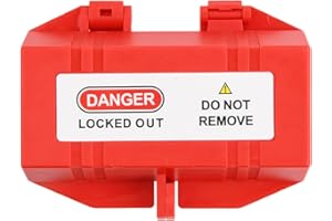 FANGEHONG Stromstecker Schutzbox, Rot Steckdosenschloss Plug Lockout, Waschmaschinen-Steckerschloss, Elektro Stecker Abdeckung, Stecker Safebox für Netzstecker (M)