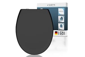 Schütte Abattant WC avec système d'abaissement Automatique, certifié TÜV, Couvercle de Toilette Amovible en matériau incassable, Montage Facile grâce au gabarit de Montage, Couvercle de Toilette et