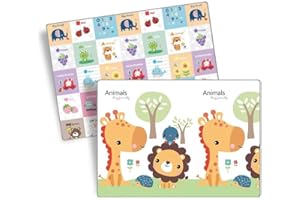 Ubaby - Alfombra de Juegos para Bebé Reversible XPE - Colchoneta Actividades Plegable - Acolchada 200 x 180 x 1 cm - Antideslizante e Impermeable