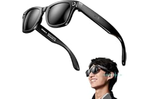 HKJPLVF Lunettes connectées tendance avec caméra IA, étanches IP65, Bluetooth,appels, lecture de musique,identification des photos, utilisation de ChatGPT,pour les voyages,les réunions et les affaires,A