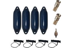 Majoni Komplettset 4er-Set Star Fender mit 4 Fenderleinen, 2 Ersatzventilen und 1 Ventiladapter