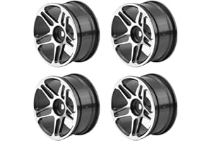 DILWE Moyeux de roue de voiture RC, 4 Pcs / Set moyeux jantes de roue en alliage d'aluminium accessoires pour 1:10 Drift voiture de course ( noir)