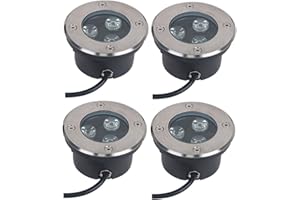 WZYJLyds Ultradelgado Foco Empotrable Exterior Suelo de Terraza Luces LED Suelo IP67 A Prueba de Agua Muy Adecuado para Uso En Jardines, Exteriores Y Patios. (Color : Blanco cálido, Voltaje : 12V)