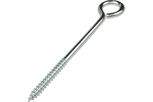 AERZETIX - C57962 - Lot de 5 crochets pitons à visser Ø10x150 mm - vis à oeil autotaraudeuses fermées - en acier - couleur argent