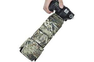 CHASING BIRDS - Copriobiettivo impermeabile mimetico per Canon EF 70-200 mm F2.8 L IS II III USM, copertura protettiva antipioggia (Reed, con EF 1.4X III)