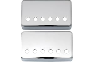 Musiclily Set di 2 Covers Copri Humbucker Pickup in Metallo per Chitarra Elettrica,Cromato