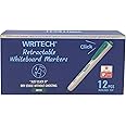 WRITECH Retractable Dry Erase Markers 12pcs Green: Fine Tip Low Odor Kid Adult Refillable Clickable Highly-visible and low-odor vibrant inks are 100% non-toxic and safe for kids or adults.