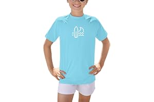 BesserBay Jungen UV Shirt Rashguard Kurzarm Schwimmshirt UPF 50+ Kinder 110-160