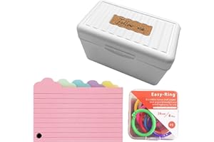 DEZP fiche Bristol fiche de Revision flashcards fiche Bristol Couleur Fiche 125 Pièces Multicolore Flashcards Fiches de Suivi avec 8 Anneaux