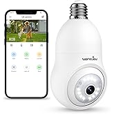 wansview Telecamera Lampadina WiFi Esterno/Interno - 2K Telecamera in base E27 con tracciamento del movimento, visione nottur