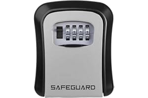 D & S LONDON D&S London Safeguard Key Safe 4-Digit Combination Heavy-Duty Waterproof Wall Mounted for Home, Business, Garage, Airbnb, Key Safe Outdoor, Police-Approved, Strong Alloy Body, 115x40x95 mm