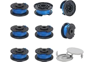 COEWUR 8 Pezzi Bobina a Filo Tagliabordi per Ryobi One + 18V 24V 40V 1.6 mm & 3.4m Bobina Filo con 2 Copertura Bobina Ricambio Decespugliatore per Tagliabordi