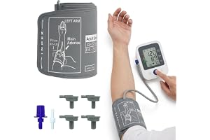 Armband tensiometrearm kompatibel med Omron, blodtrycksmätare ersättningsarm 22 till 52 cm extra kant med 6 universella konta