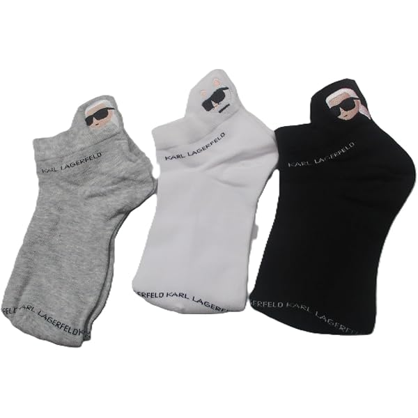 Lot De 3 Chaussettes Courtes Karl Lagerfeld Ikon - Noir/Blanc/Gris, Femmes 43-46