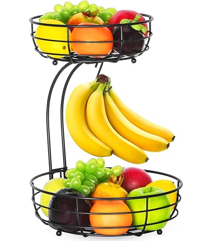 Bananen-Halterung Mit Holzsockel – Patentierter Aufhänger Aus Edelstahl, Hält Bananen Frisch, Stabil & Rutschfest, Schwarzes Design
