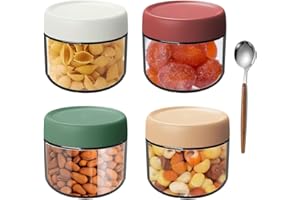 YNNHUDEEP Barattoli per Conserve Multiuso da 300 ml per Avena Notturna, Overnight Oats Jar, Sottaceti, Conserve e Preparazione dei Pasti, Barattoli per Conserve Ermetici, Confezione da 4