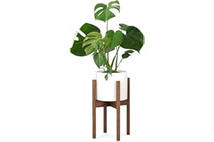 Fox & Fern Soporte de madera para macetas, soporte para plantas de interior, resistente y ajustable, soporte para plantas de exterior, fácil de montar, soporte ecológico para plantas de interior