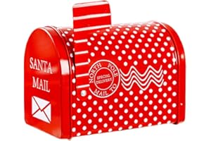 HUSHUI Caja de Regalo de buzón de Navidad, Buzón de Navidad Caja de Hierro Caja de Regalo de Hierro para niños Caja de Sobres Caja de Navidad Hogar Jardín Decoraciones al Aire Libre