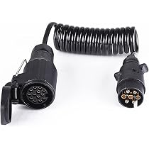 Rallonge Spirale 7-13 Broches Pour Remorque - 2 Mètres - 12V - Pour Voiture, Camping-car, Camion