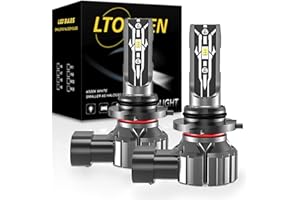 LTONXEN Ampoules 9006 HB4 LED, 6000K Blanc Phares pour DC 12V Voiture 360° Faisceau DRL/Brouillard Réglable Remplace Kit, 2 Pièces