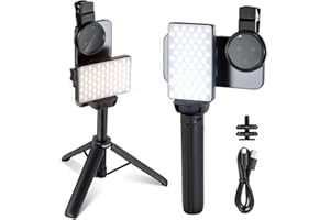 NEEWER Basics LED Selfie & Tattoo Light Kompatibel mit iPhone, Clip on CPL Filter/Tripod/Phone Holder, Fill Lighting Remove Reflection für Kunst Lebensmittel Schmuck Fotografie Video Aufnahme, BL120B