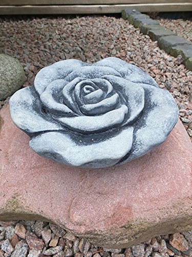 Steinfigur Steinblüte Blume Rose Steinrose Steinguss Gartendeko Frostfrei 19 cm - 4