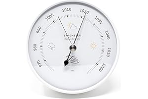 ZILLER PREMIUM QUALITÄT ZILLER Barometer, Serie Modern, Gehäuse Weiß, Ziffernblatt Weiß, Durchmesser 10cm, Made in Germany