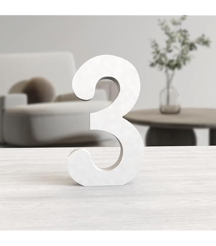 Chiffre 3 En Polystyrène 3D - Hauteur 25 Cm, épaisseur 4 Cm - Pour Décoration, Enseigne, Anniversaire, Mariage - 9