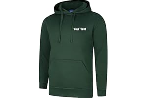 swagwear Embroidered Your Text Logo Personalised Unisex Hoodie Hoody Hood 15 Light Colours (XS-5XL) 509
