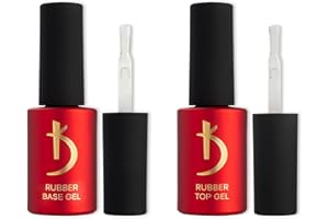 Kodi Professional Rubber Base et Top Coat Semi Permanent - 2 * 7ml - Rubber Base Coat et Top Coat Vernis à ongles Gel Semi-Permanent Manucure Kit