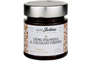 CASAFOLINO Crema Spalmabile 250 gr Senza Conservanti, Confezione Vasetto in Vetro Ecologico, Ideale per Farcire Dolci e Gelati - Made in Italy (Cioccolato Fondente)