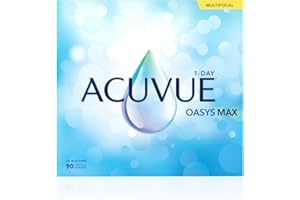 ACUVUE OASYS MAX 1-Day MULTIFOCAL Tageskontaktlinsen – 90 Gleitsichtlinsen für den Nah-, Zwischen- und Fernbereich – Tageskontaktlinsen mit +4.25 dpt und BC 8.4 – UV Schutz & angenehmes Tragegefühl