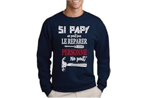 GREEN TURTLE Cadeau Papy Fetes de Grands Pere Futur Papi Bricoleur Sweatshirt Homme X-Large Marine
