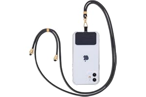 Ownest Compatible avec Cordon Telephone Portable ，Lanière de Téléphone Universelle Portable Bandoulière Réglable Cordon Téléphone Tour de Cou Telephone Compatible avec Tous Les Smartphones-Noir