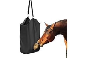 Borsa Fieno Cavalli, Darryy 30L Sacco per Fieno Cavalli in Tessuto Oxford, 46 * 35 * 18CM Rete per Fieno Cavalli con Cordino, per Cavalli, Alimenti, Pecore