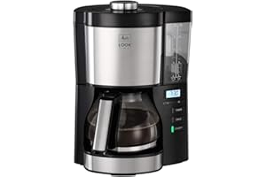 Melitta Macchina da caffè con filtro, modello Look V Timer, numero modello 1025-08, acciaio inossidabile, nero