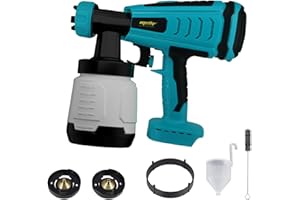 Mellif Akku Farbsprühsystem für Makita Akku 18V, Förderleistung 1000 ml/min, 800 ml Behälter, mit 3 Düsen (1/1.5/2.5mm), Bürstenlosen Motor, kabellose Farbsprühpistole für Wänden, Möbel, Lackfarbe