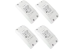 proAMEDEN Interruptor inteligente con WiFi, 220 V, Smart Switch WiFi, app Tuya/Smart Life, compatible con Alexa y Google Home (WIFI 10A). (4, White)