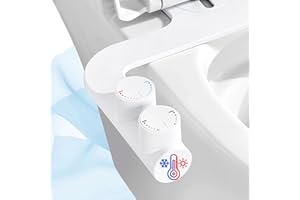 TIKXLAFE Bidet Einsatz für Toilette,Ultra Slim Nicht Elektrisch Bidet Aufsatz mit Warmwasser & Selbstreinigende Doppeldüse,Einstellbarer Wasserdruck,Front- und Heckreinigung,WC-Aufsatz, Po-Dusche,Taharet,Weiß