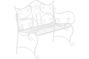 CLP Banco de Jardin Tara en Hiero I Banco de Exterior con Revestimiento de Polvo I Banco de Jardín de 2-3 Plazas I Banco de Terraza I Color:, Color:Blanco