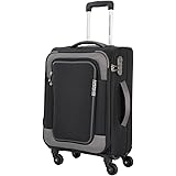 American Tourister ICOR (Small) 58cms|Check-in Trolley Bag for Travel|Wet Pocket| Expandable|Polyester Luggage|Combination Lo